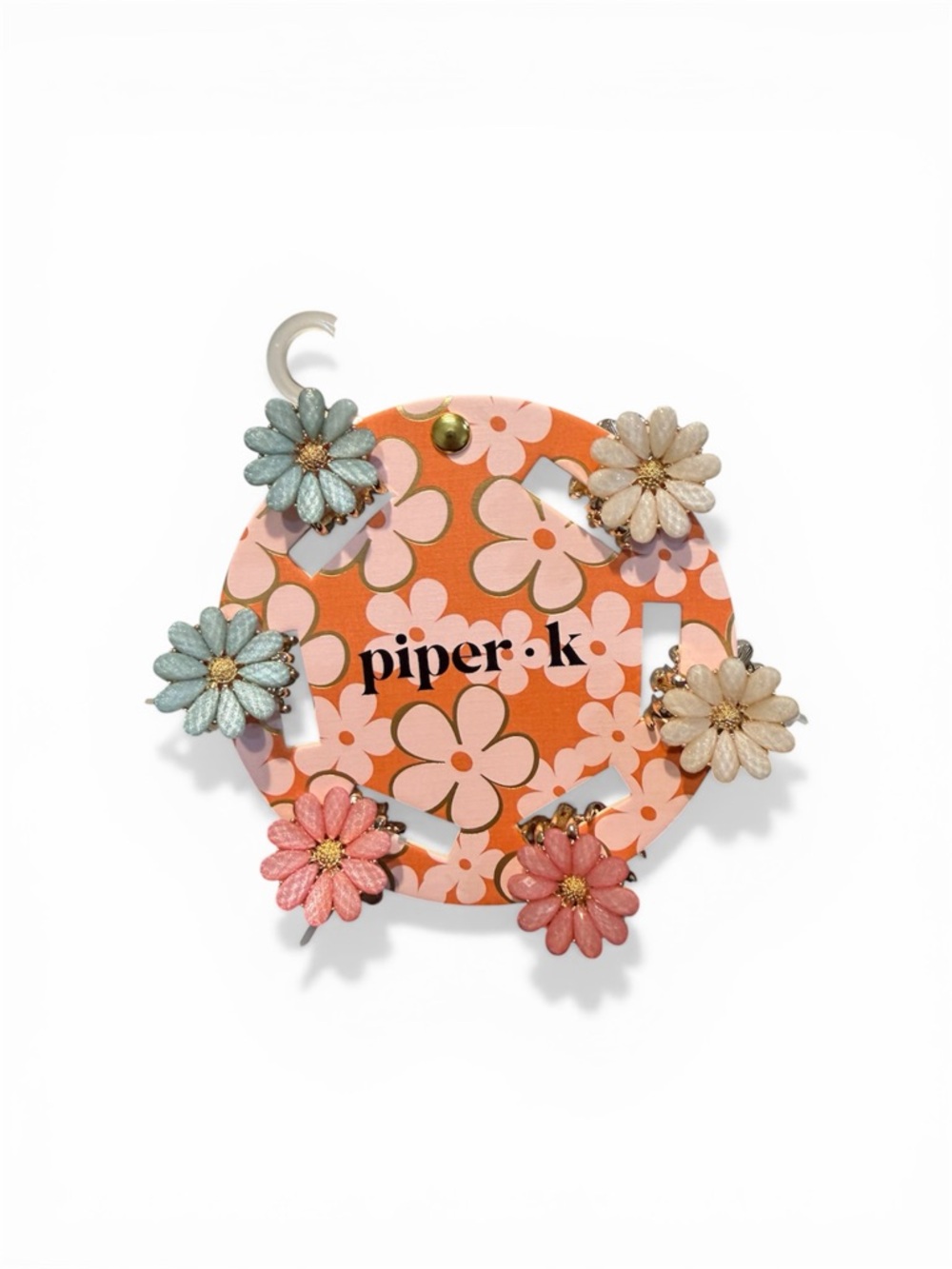 Piper K Floral Daisy Hair Claw Clips Set Pastel Retro Flower Clips Y2K
